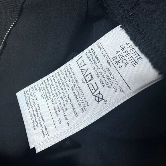 Gap Pants Black Pinstripe Pockets Women’s Size 4 Petite - Picture 12 of 12